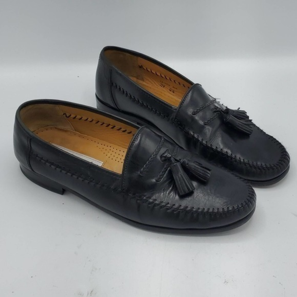 Sandro Mascoloni La‎ Vida Men's Black Leather Tassel Loafers Size 9.5
